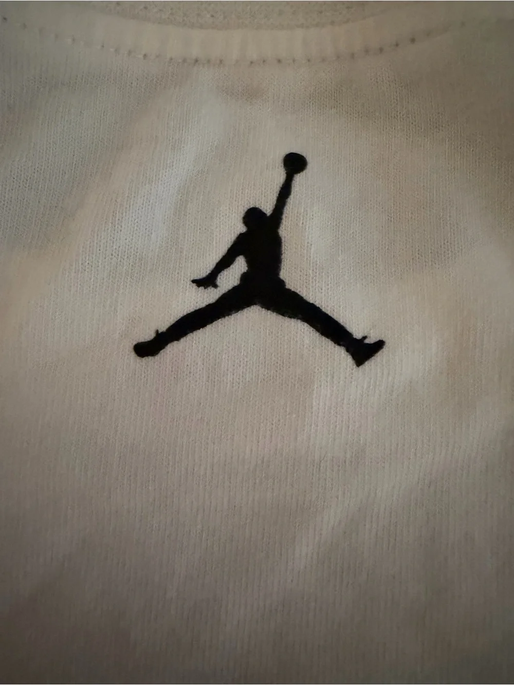 Jordan White Graphic Tee with Red Logo Sz M